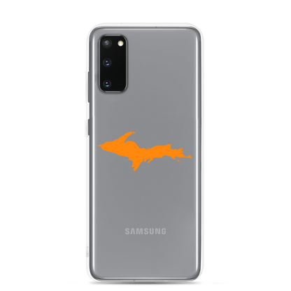 Michigan Upper Peninsula Clear Phone Case (w/ Orange UP Outline) | Samsung Android