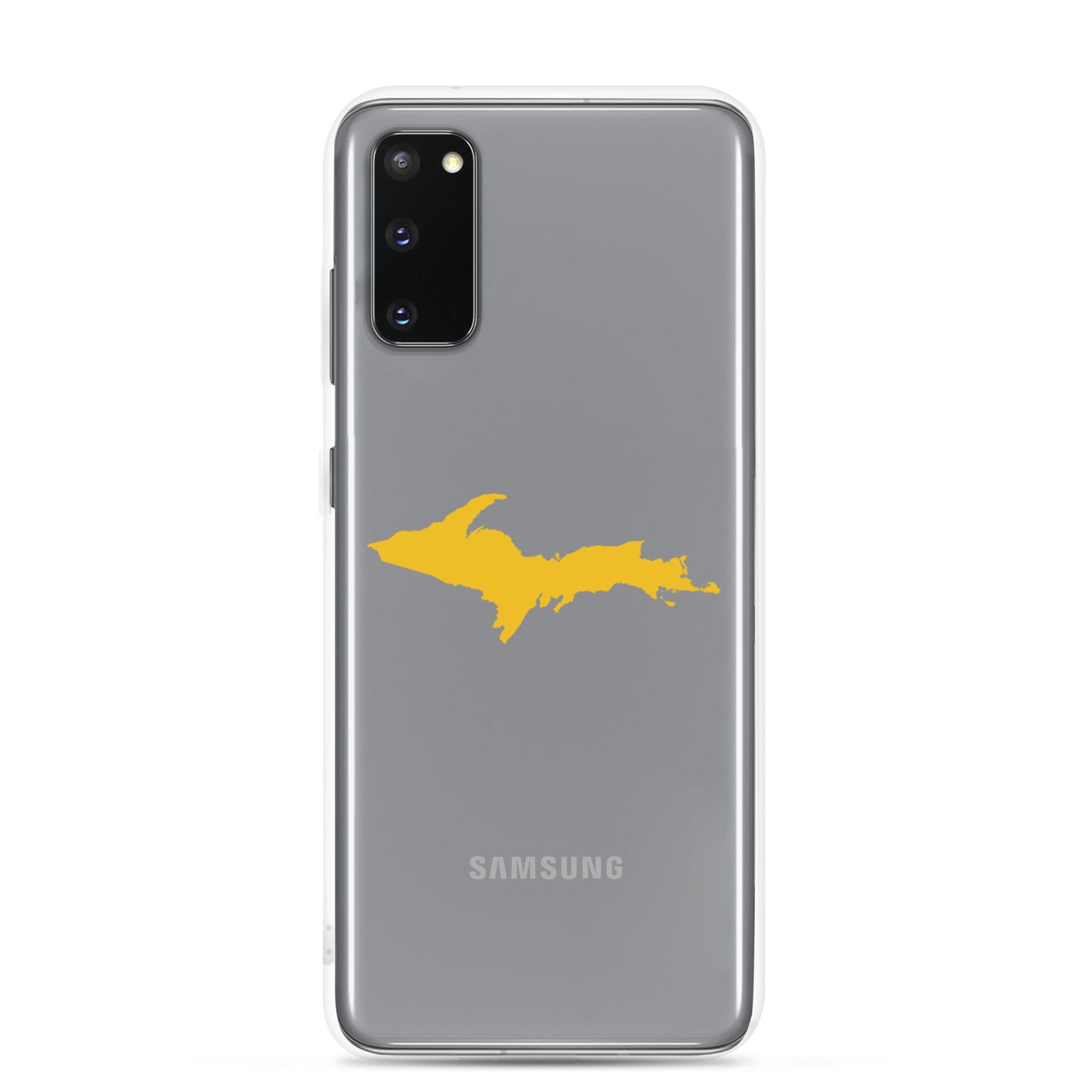 Michigan Upper Peninsula Clear Phone Case (w/ Gold UP Outline) | Samsung Android