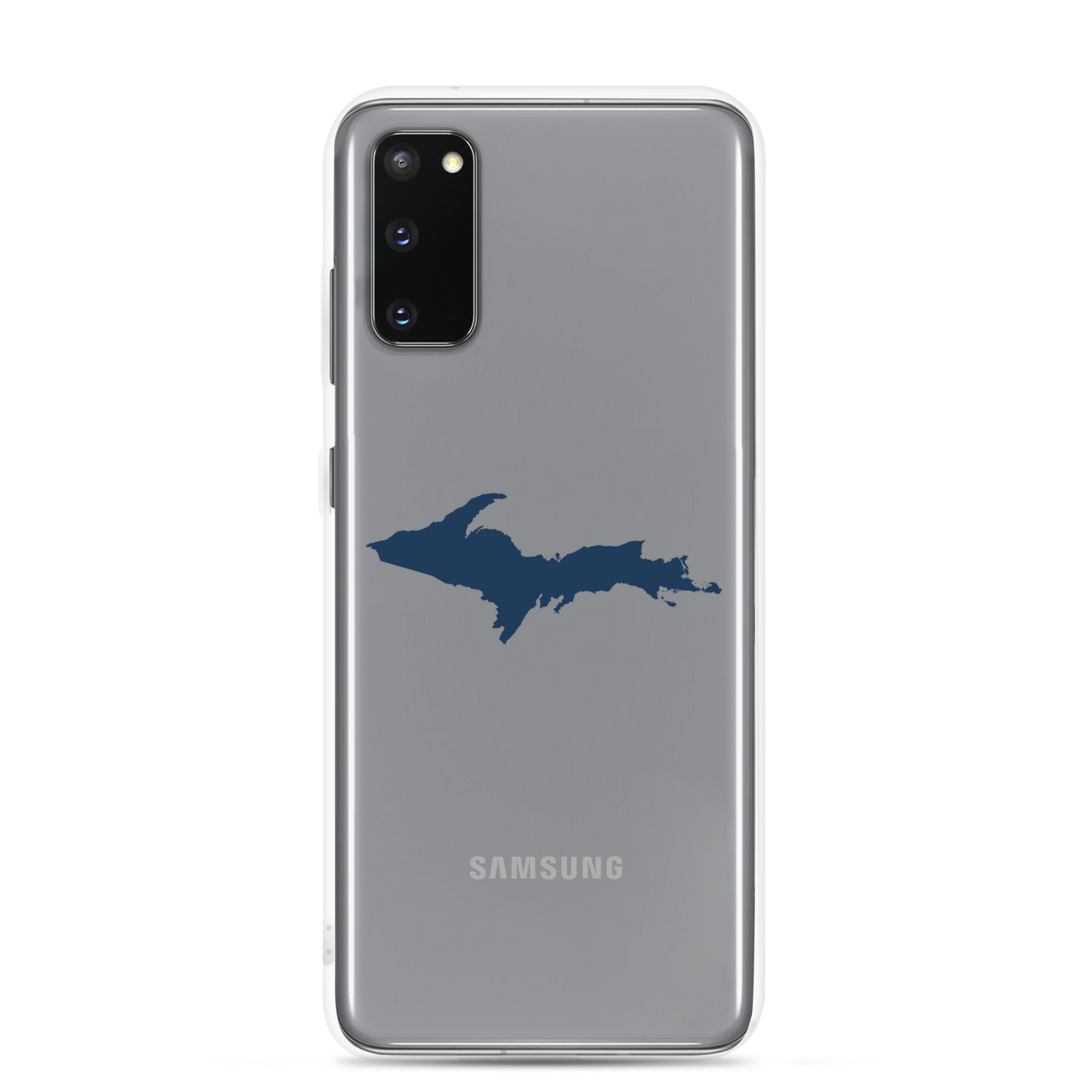 Michigan Upper Peninsula Clear Phone Case (w/ Navy UP Outline) | Samsung Android