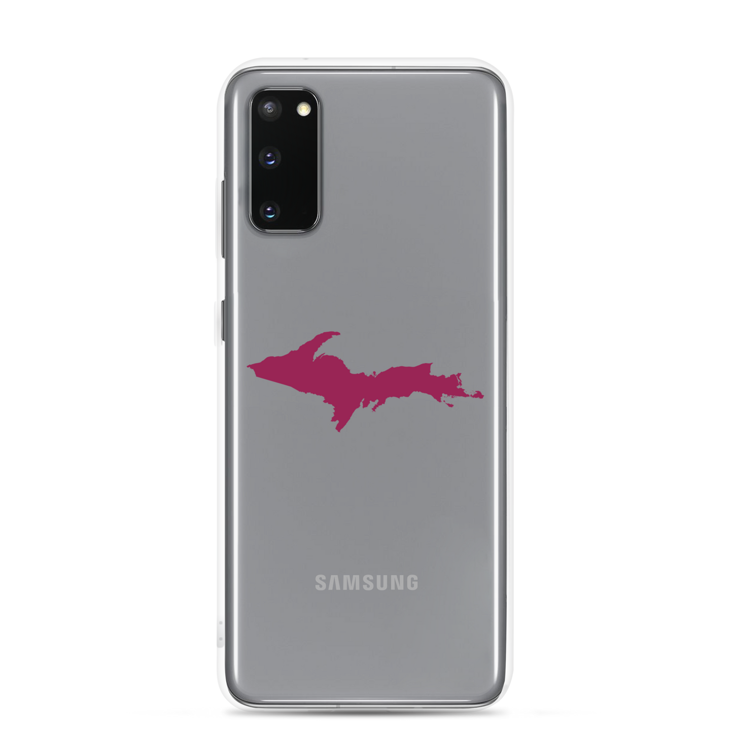 Michigan Upper Peninsula Clear Phone Case (w/ Ruby Red UP Outline) | Samsung Android