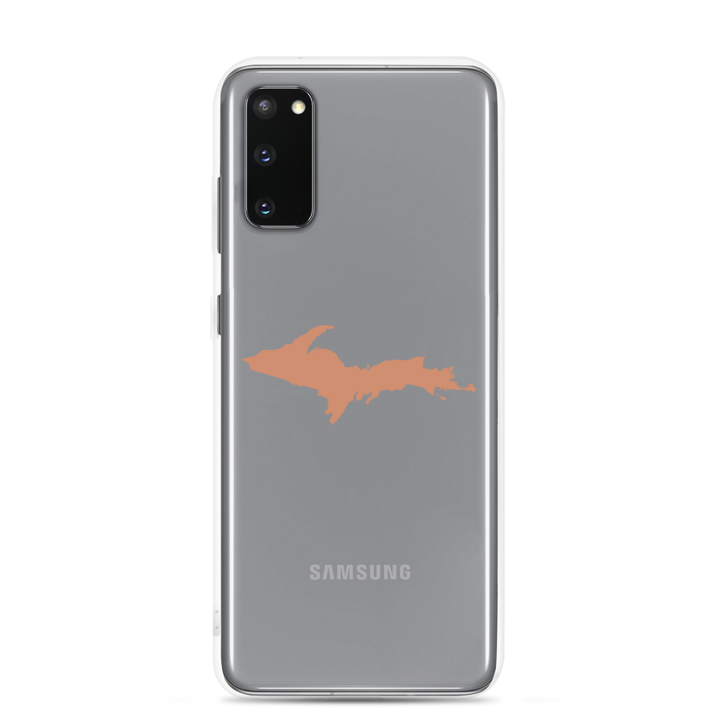 Michigan Upper Peninsula Clear Phone Case (w/ Copper Color UP Outline) | Samsung Android