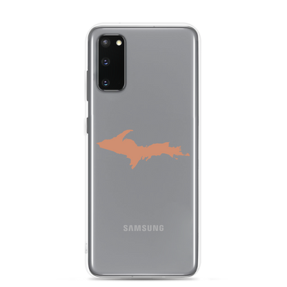 Michigan Upper Peninsula Clear Phone Case (w/ Copper Color UP Outline) | Samsung Android