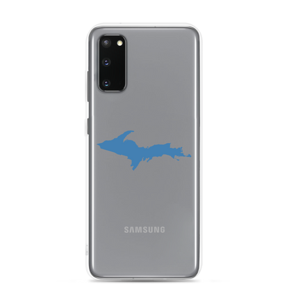 Michigan Upper Peninsula Clear Phone Case (w/ Lake Superior Blue UP Outline) | Samsung Android