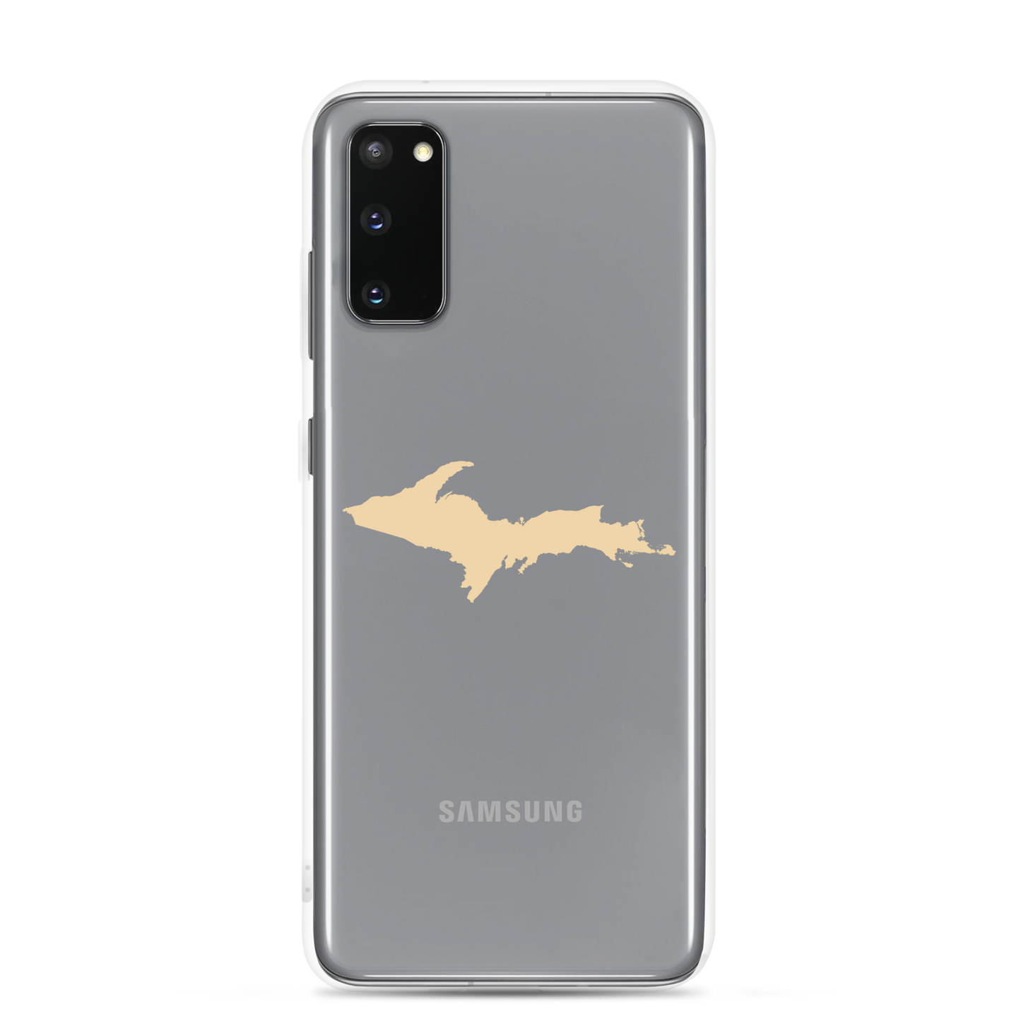 Michigan Upper Peninsula Clear Phone Case (w/ Maple Color UP Outline) | Samsung Android