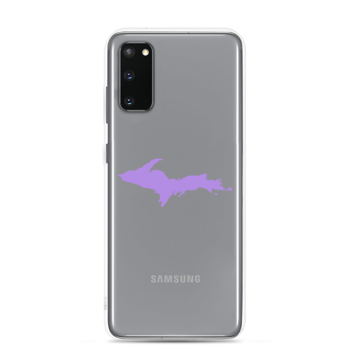 Michigan Upper Peninsula Clear Phone Case (w/ Lavender UP Outline) | Samsung Android