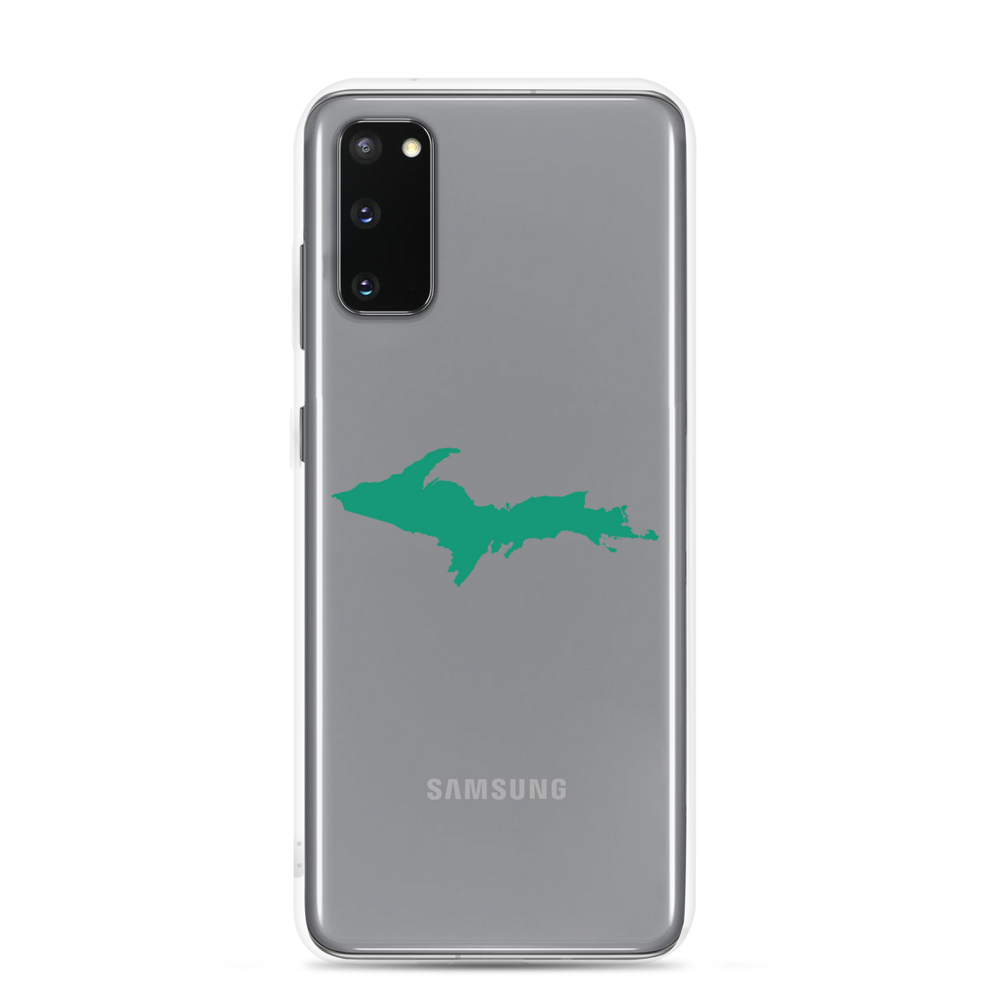 Michigan Upper Peninsula Clear Phone Case (w/ Emerald UP Outline) | Samsung Android