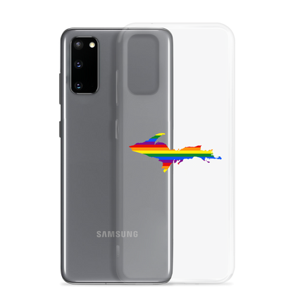 Michigan Upper Peninsula Clear Phone Case (w/ UP Pride Flag Outline) | Samsung Android