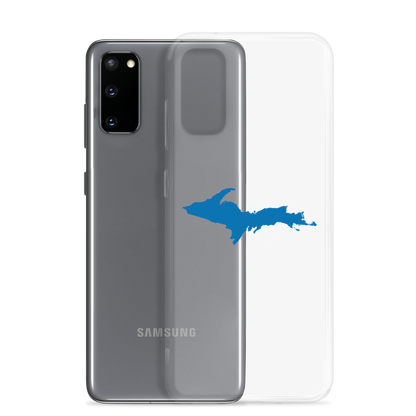 Michigan Upper Peninsula Clear Phone Case (w/ Azure UP Outline) | Samsung Android