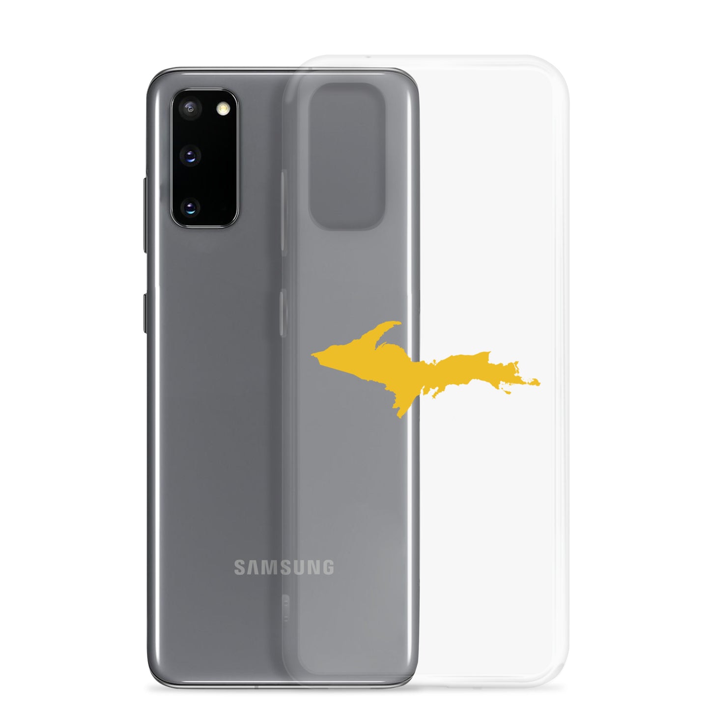 Michigan Upper Peninsula Clear Phone Case (w/ Gold UP Outline) | Samsung Android