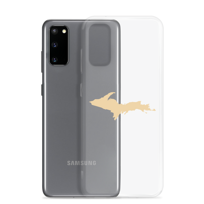 Michigan Upper Peninsula Clear Phone Case (w/ Maple Color UP Outline) | Samsung Android