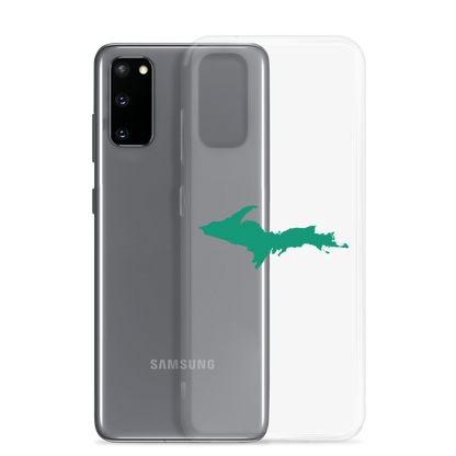 Michigan Upper Peninsula Clear Phone Case (w/ Emerald UP Outline) | Samsung Android