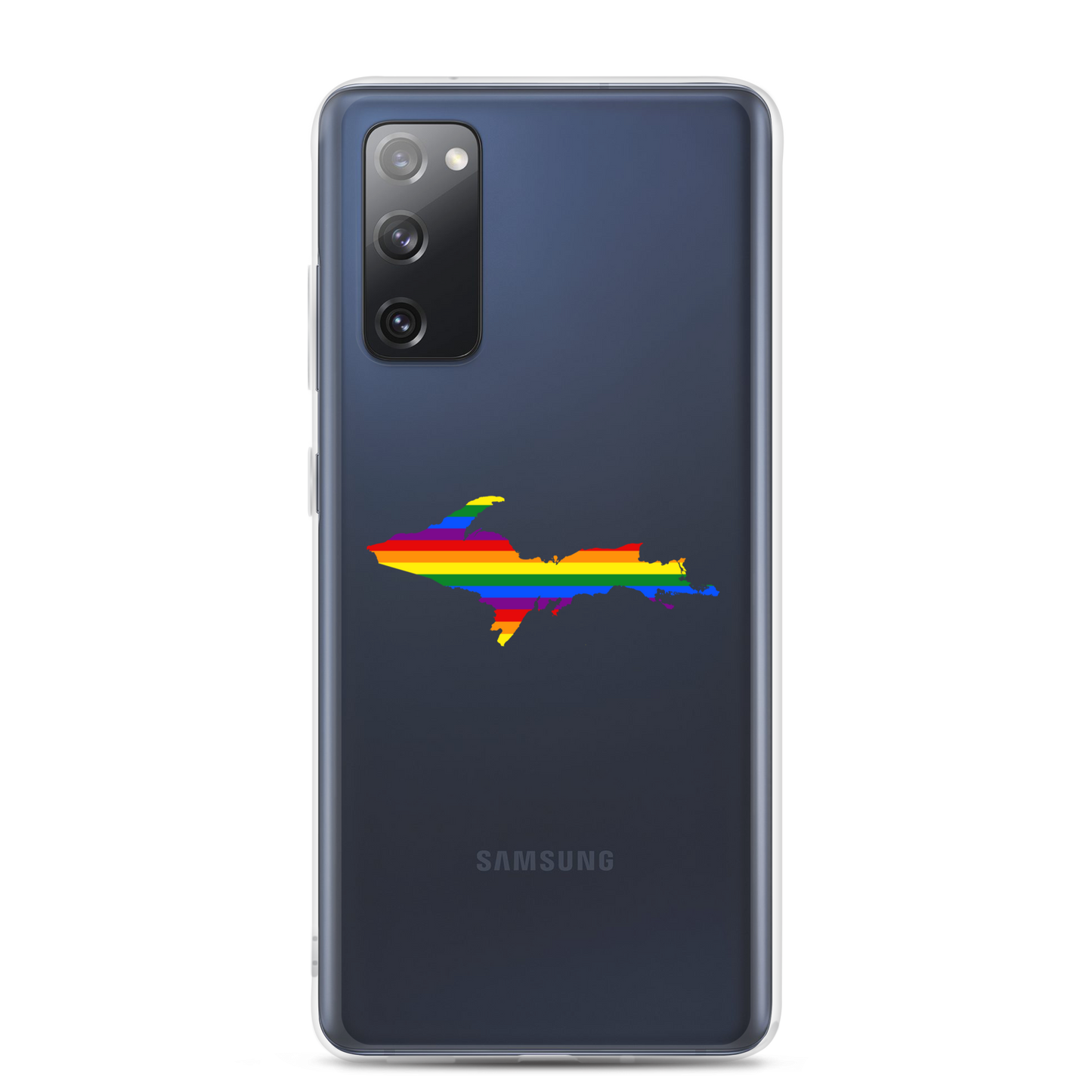 Michigan Upper Peninsula Clear Phone Case (w/ UP Pride Flag Outline) | Samsung Android