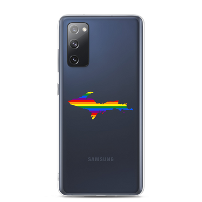 Michigan Upper Peninsula Clear Phone Case (w/ UP Pride Flag Outline) | Samsung Android