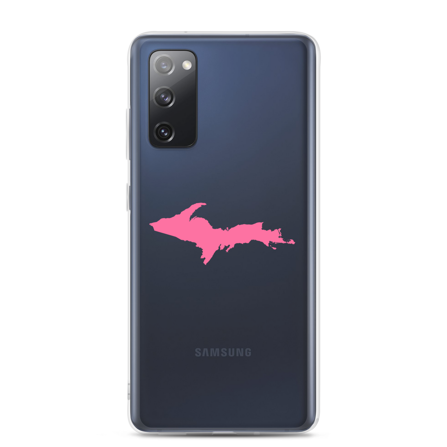 Michigan Upper Peninsula Clear Phone Case (w/ Pink UP Outline) | Samsung Android