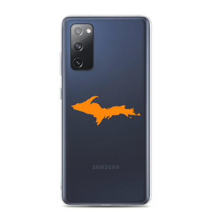 Michigan Upper Peninsula Clear Phone Case (w/ Orange UP Outline) | Samsung Android