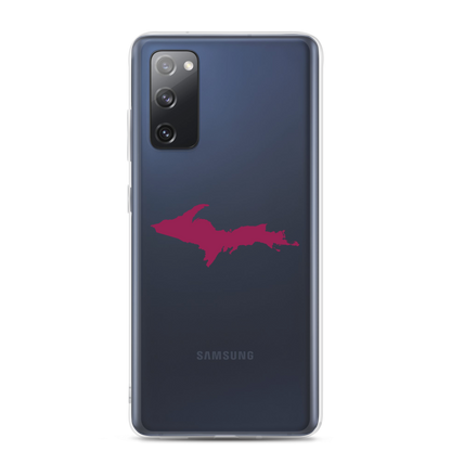 Michigan Upper Peninsula Clear Phone Case (w/ Ruby Red UP Outline) | Samsung Android