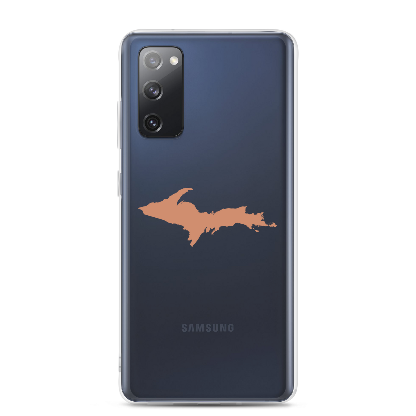 Michigan Upper Peninsula Clear Phone Case (w/ Copper Color UP Outline) | Samsung Android