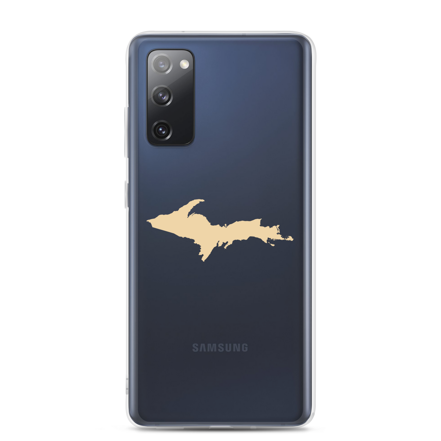 Michigan Upper Peninsula Clear Phone Case (w/ Maple Color UP Outline) | Samsung Android