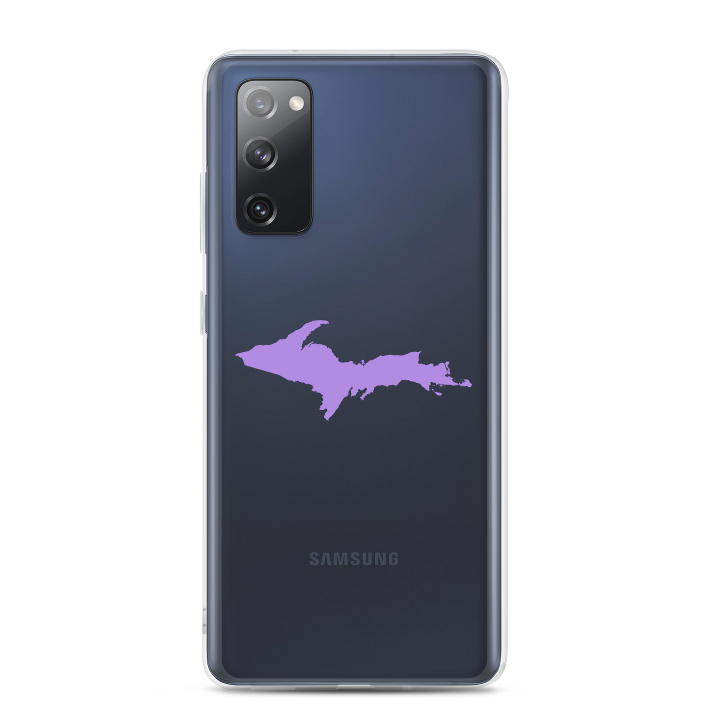 Michigan Upper Peninsula Clear Phone Case (w/ Lavender UP Outline) | Samsung Android