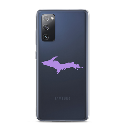 Michigan Upper Peninsula Clear Phone Case (w/ Lavender UP Outline) | Samsung Android