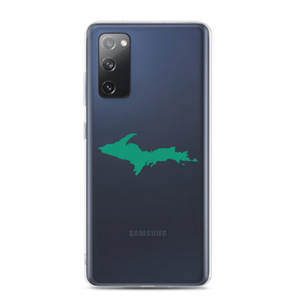 Michigan Upper Peninsula Clear Phone Case (w/ Emerald UP Outline) | Samsung Android