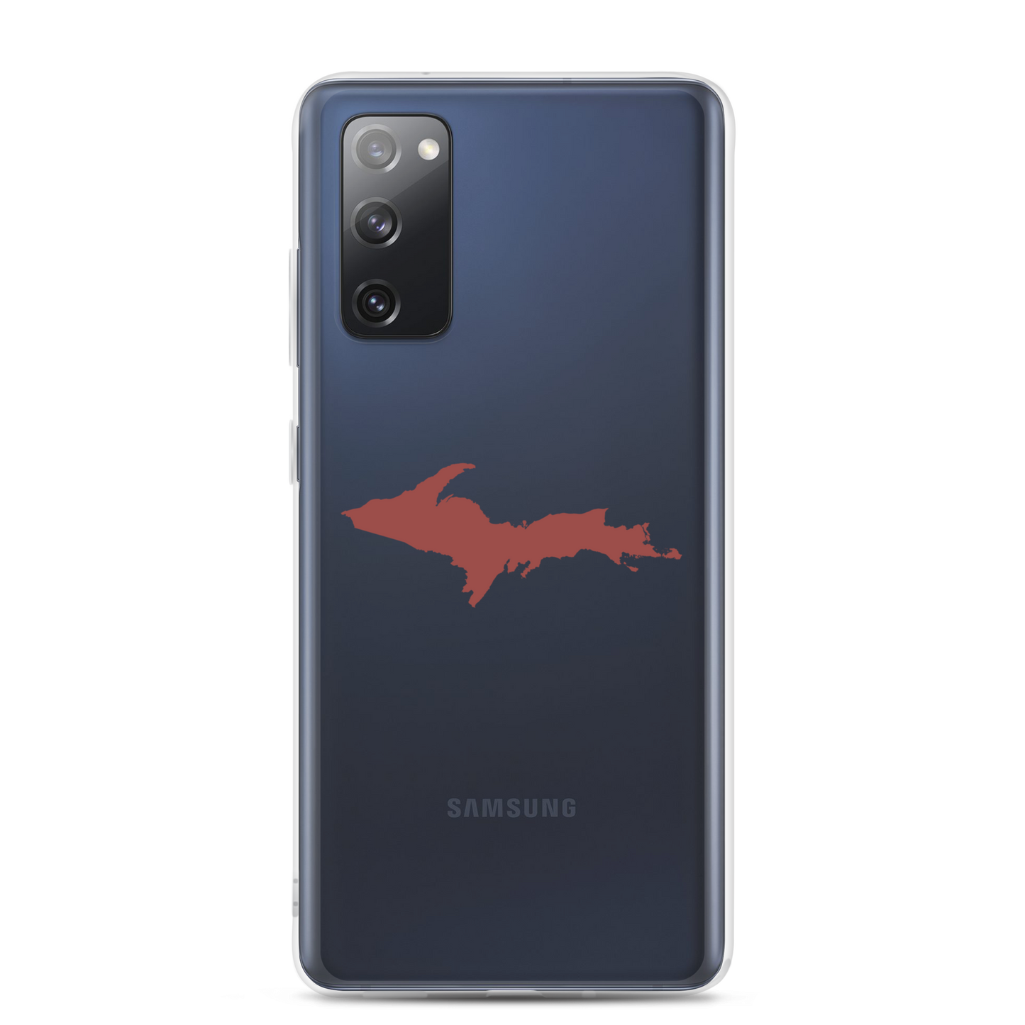 Michigan Upper Peninsula Clear Phone Case (w/ Ore Dock Red UP Outline) | Samsung Android