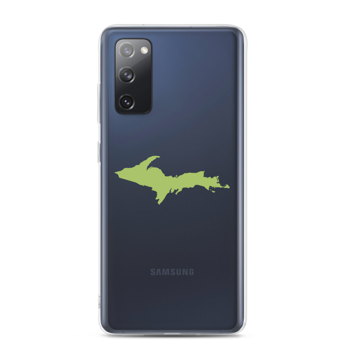 Michigan Upper Peninsula Clear Phone Case (w/ Gooseberry Green UP Outline) | Samsung Android