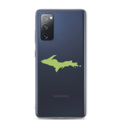 Michigan Upper Peninsula Clear Phone Case (w/ Gooseberry Green UP Outline) | Samsung Android