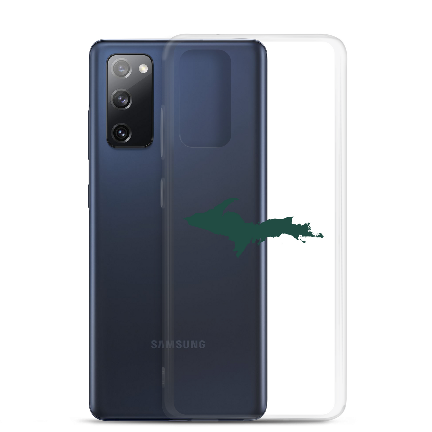 Michigan Upper Peninsula Clear Phone Case (w/ UP Green Outline) | Samsung Android