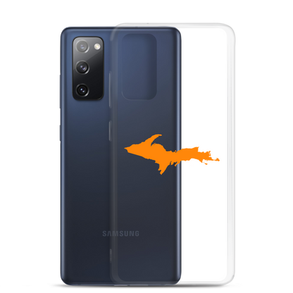 Michigan Upper Peninsula Clear Phone Case (w/ Orange UP Outline) | Samsung Android