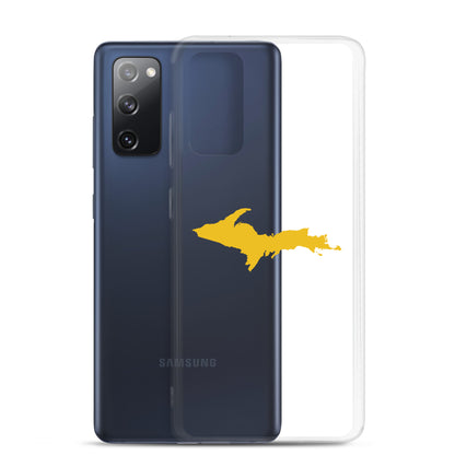 Michigan Upper Peninsula Clear Phone Case (w/ Gold UP Outline) | Samsung Android