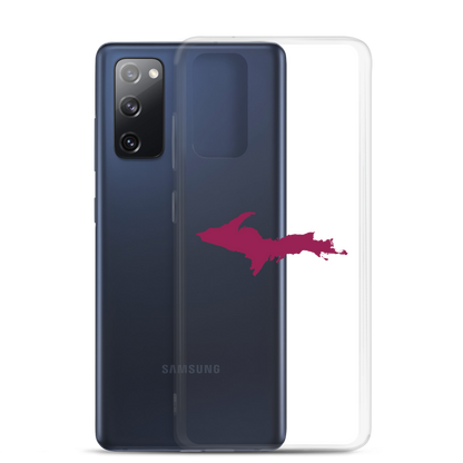 Michigan Upper Peninsula Clear Phone Case (w/ Ruby Red UP Outline) | Samsung Android