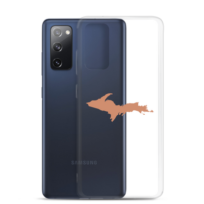 Michigan Upper Peninsula Clear Phone Case (w/ Copper Color UP Outline) | Samsung Android