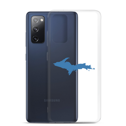 Michigan Upper Peninsula Clear Phone Case (w/ Lake Superior Blue UP Outline) | Samsung Android