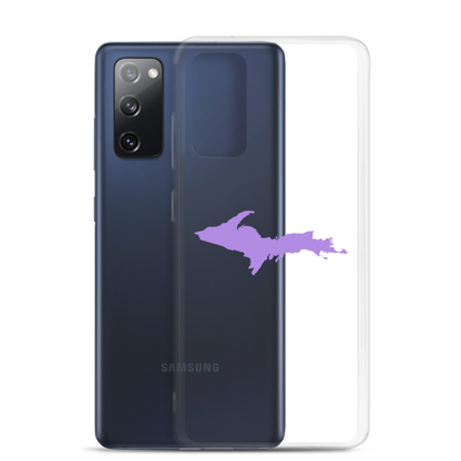 Michigan Upper Peninsula Clear Phone Case (w/ Lavender UP Outline) | Samsung Android