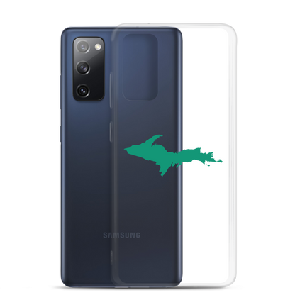 Michigan Upper Peninsula Clear Phone Case (w/ Emerald UP Outline) | Samsung Android