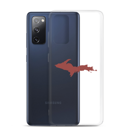 Michigan Upper Peninsula Clear Phone Case (w/ Ore Dock Red UP Outline) | Samsung Android