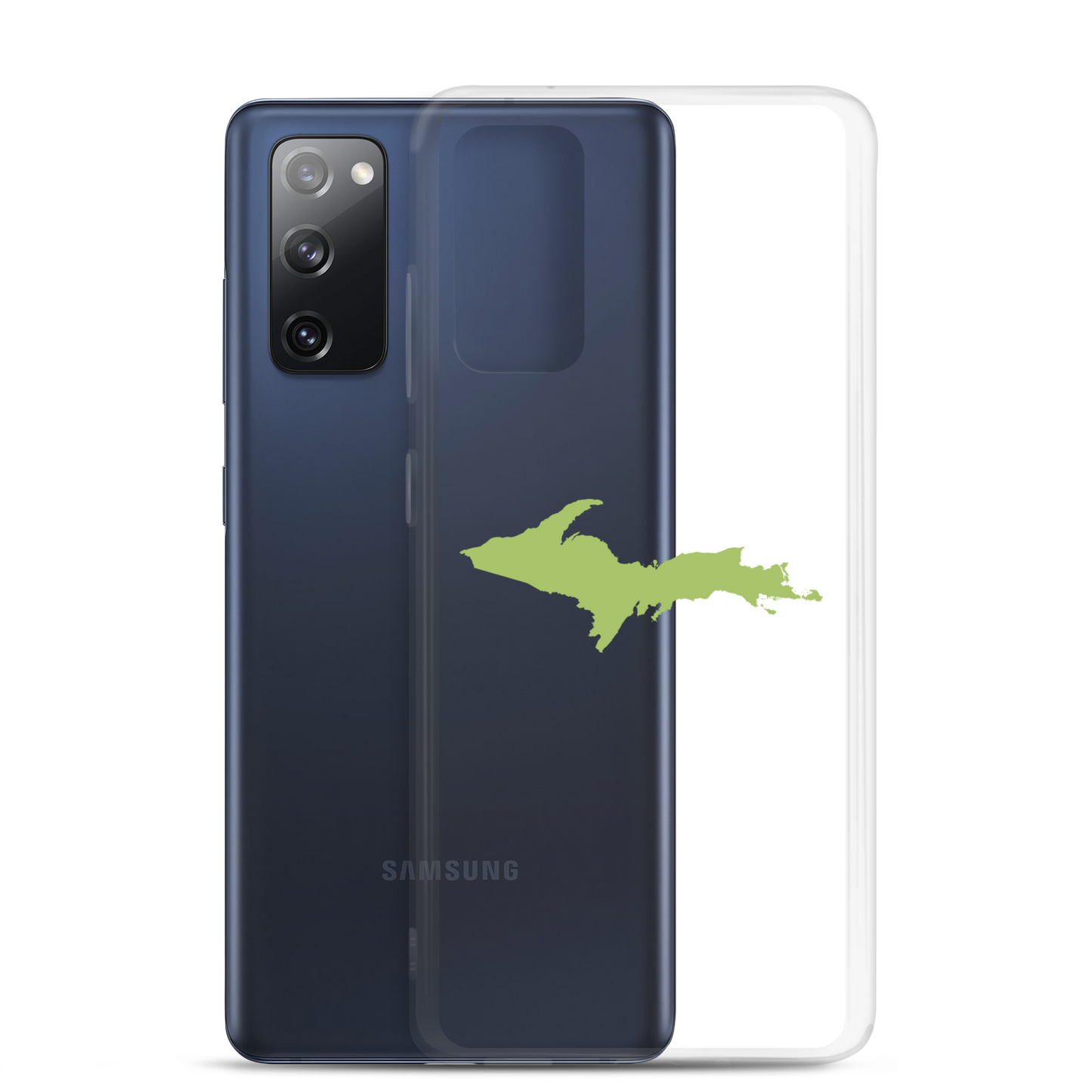 Michigan Upper Peninsula Clear Phone Case (w/ Gooseberry Green UP Outline) | Samsung Android