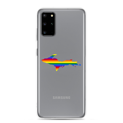 Michigan Upper Peninsula Clear Phone Case (w/ UP Pride Flag Outline) | Samsung Android