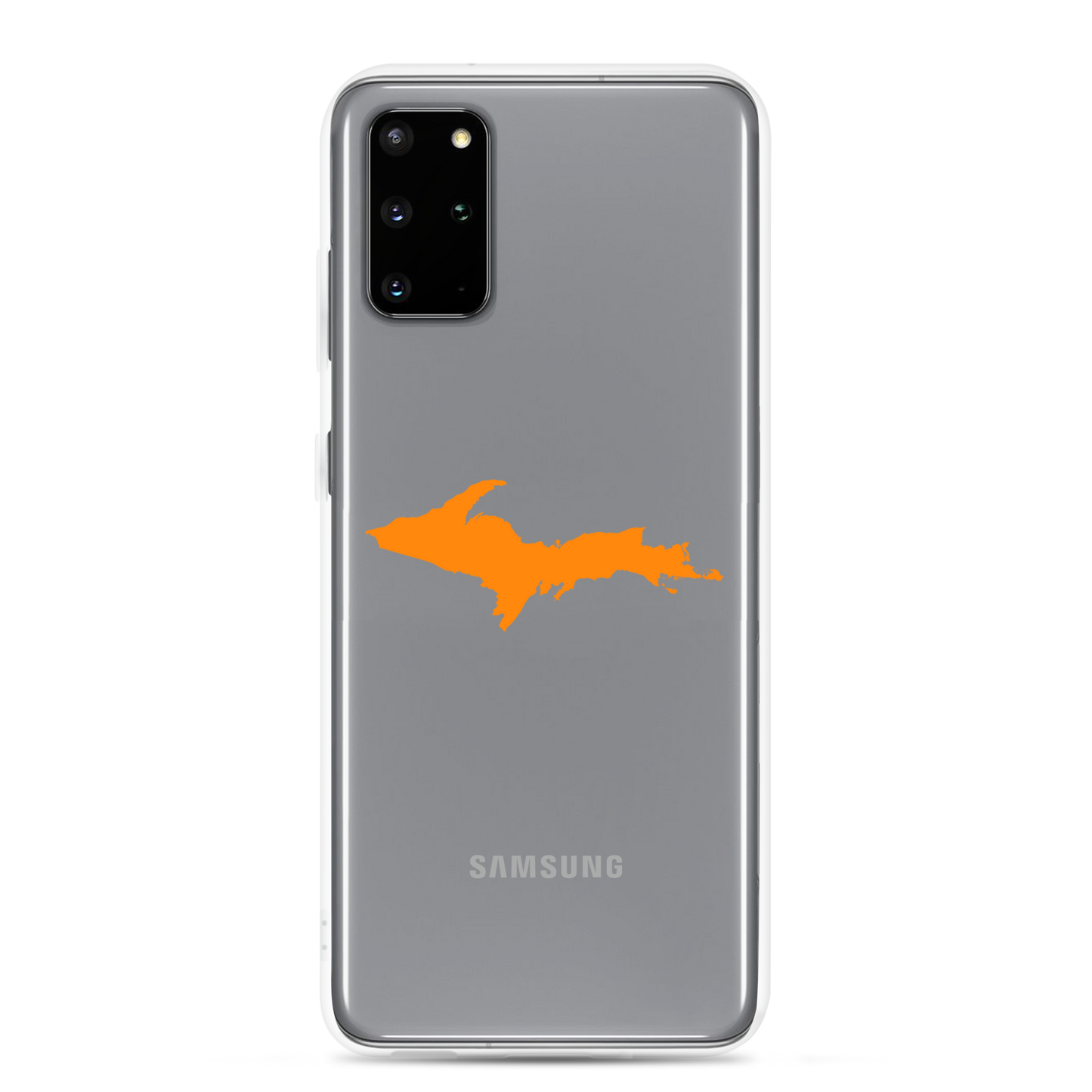 Michigan Upper Peninsula Clear Phone Case (w/ Orange UP Outline) | Samsung Android