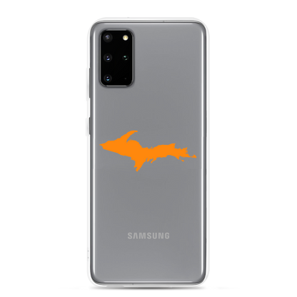 Michigan Upper Peninsula Clear Phone Case (w/ Orange UP Outline) | Samsung Android