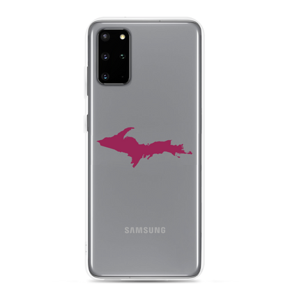 Michigan Upper Peninsula Clear Phone Case (w/ Ruby Red UP Outline) | Samsung Android