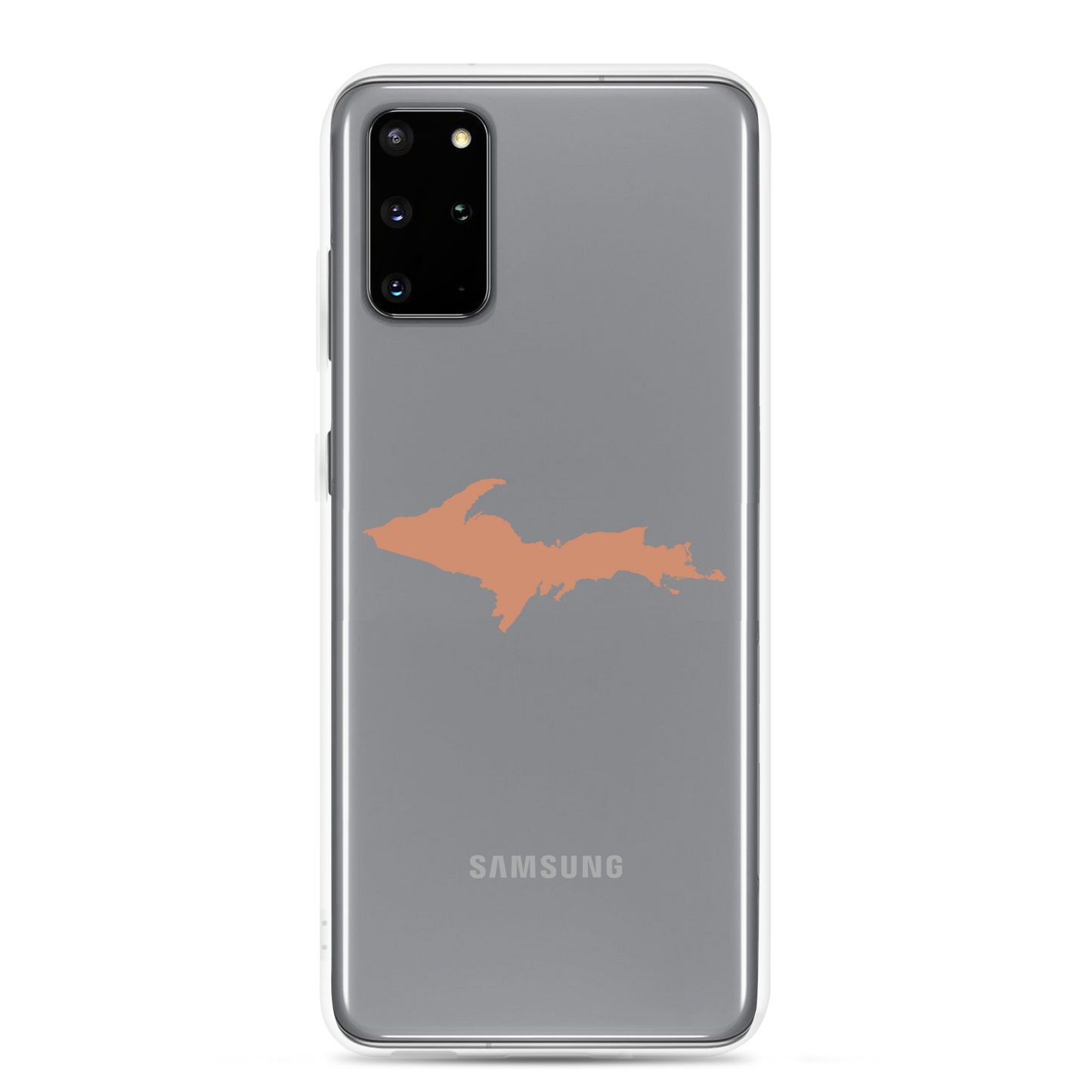 Michigan Upper Peninsula Clear Phone Case (w/ Copper Color UP Outline) | Samsung Android