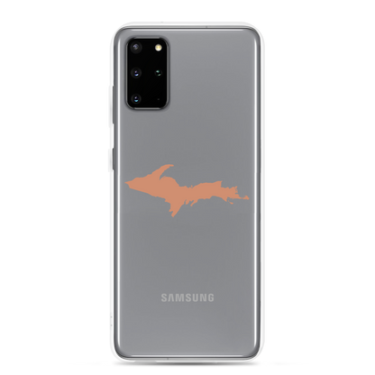 Michigan Upper Peninsula Clear Phone Case (w/ Copper Color UP Outline) | Samsung Android