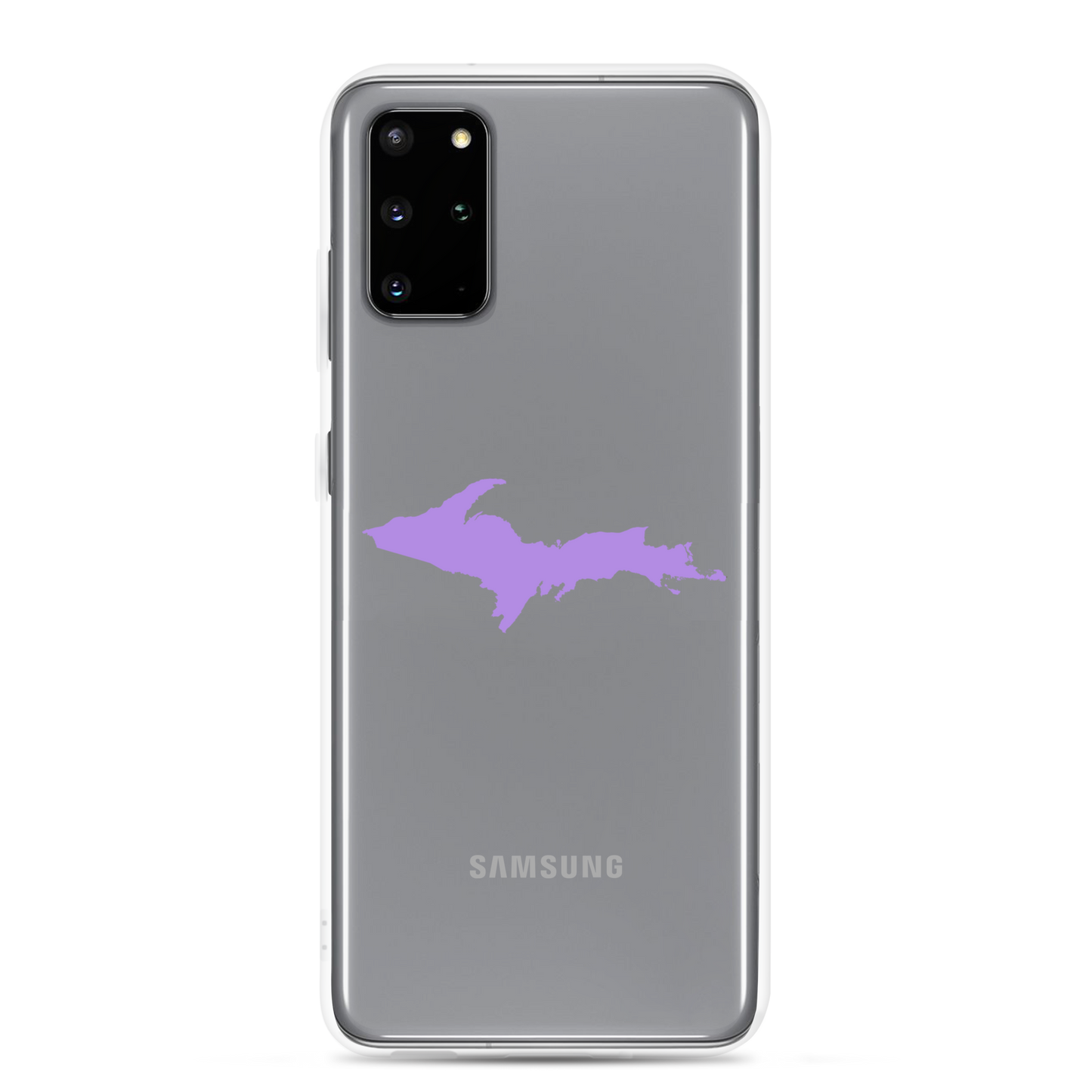 Michigan Upper Peninsula Clear Phone Case (w/ Lavender UP Outline) | Samsung Android