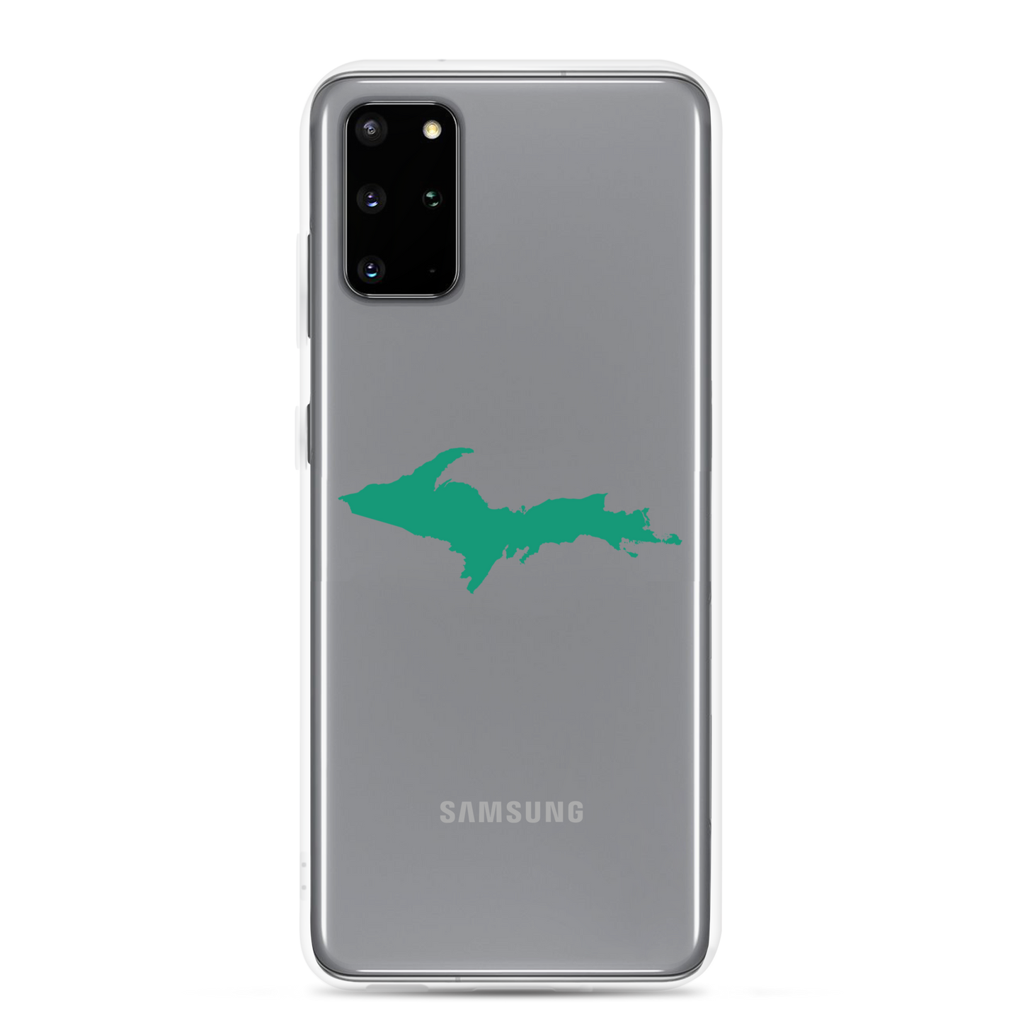 Michigan Upper Peninsula Clear Phone Case (w/ Emerald UP Outline) | Samsung Android