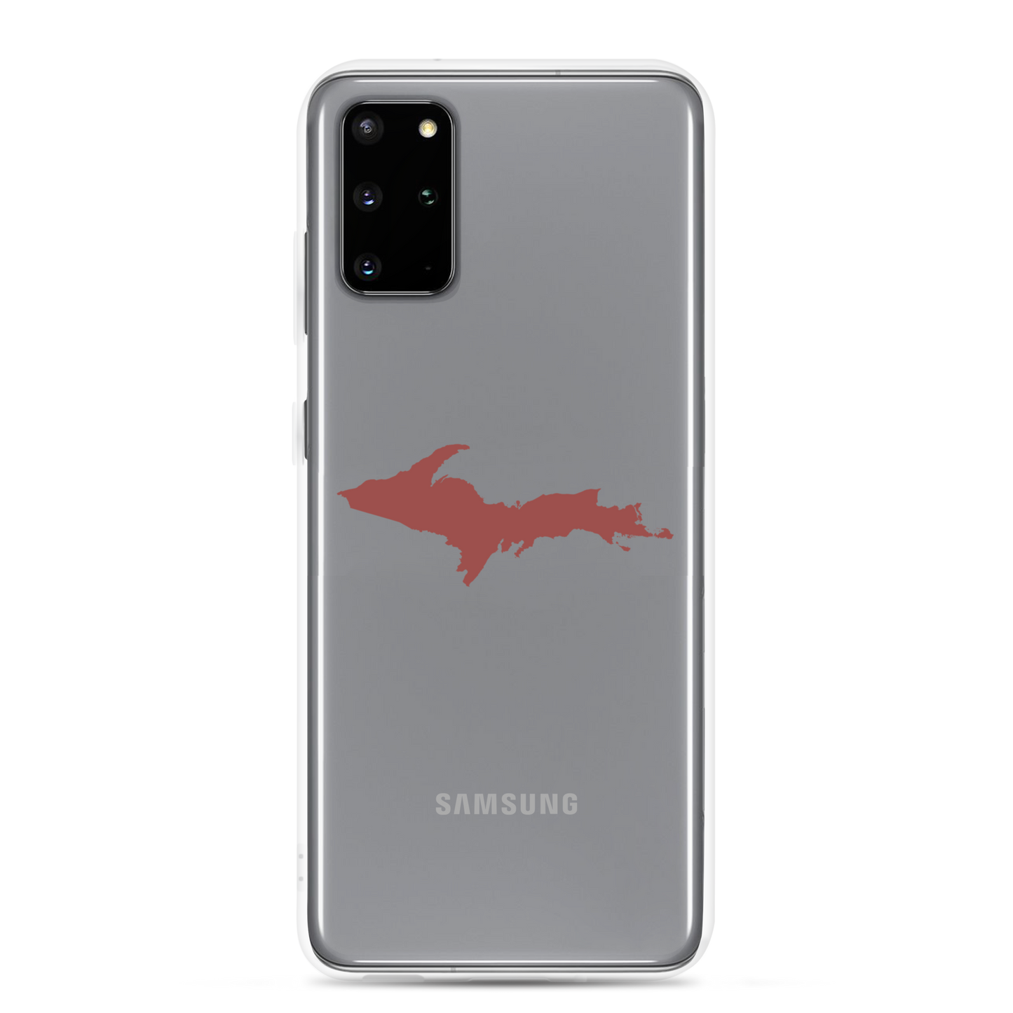 Michigan Upper Peninsula Clear Phone Case (w/ Ore Dock Red UP Outline) | Samsung Android