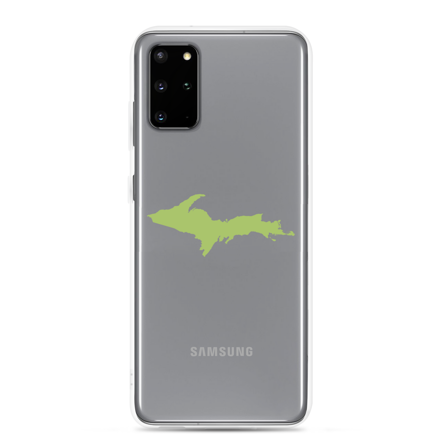 Michigan Upper Peninsula Clear Phone Case (w/ Gooseberry Green UP Outline) | Samsung Android