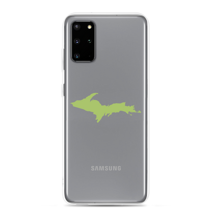 Michigan Upper Peninsula Clear Phone Case (w/ Gooseberry Green UP Outline) | Samsung Android