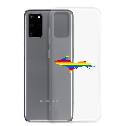 Michigan Upper Peninsula Clear Phone Case (w/ UP Pride Flag Outline) | Samsung Android